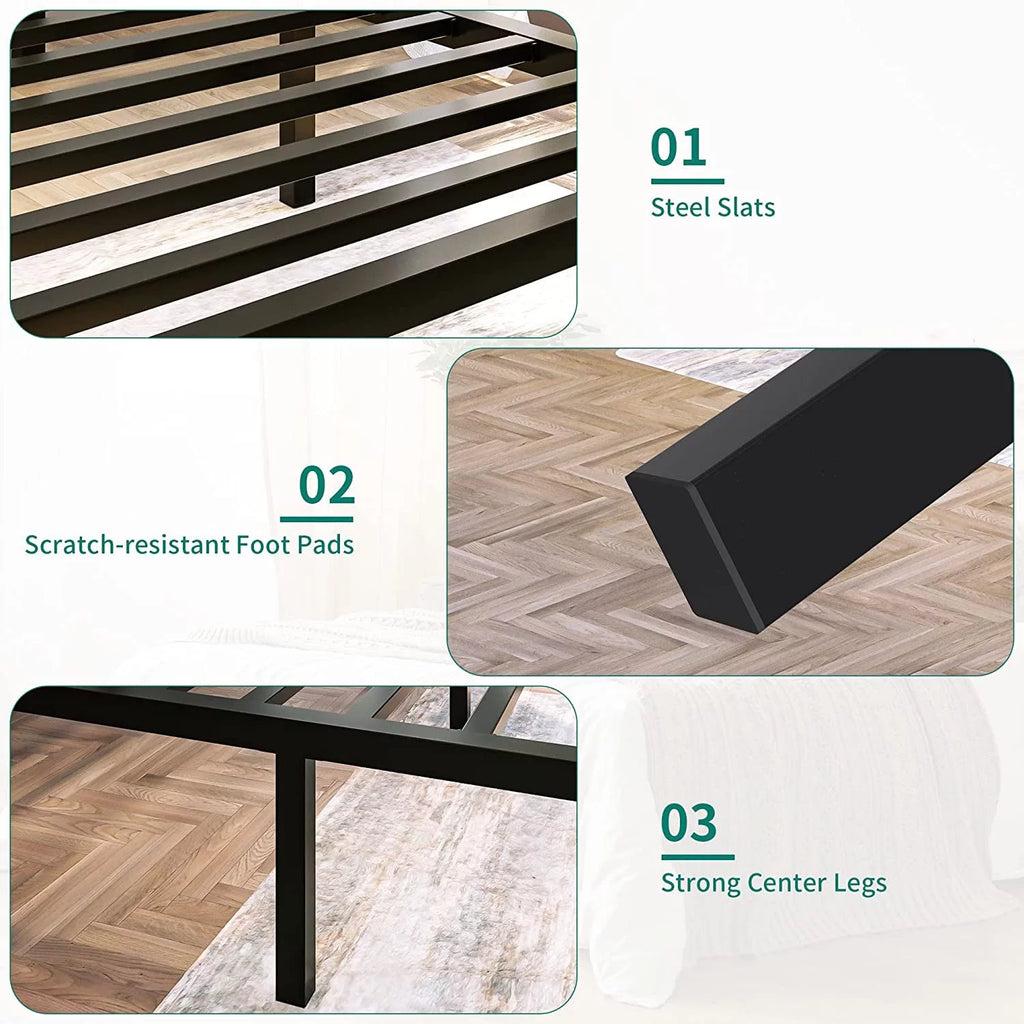 Twin Size Metal Bed Frame with Headboard O71112