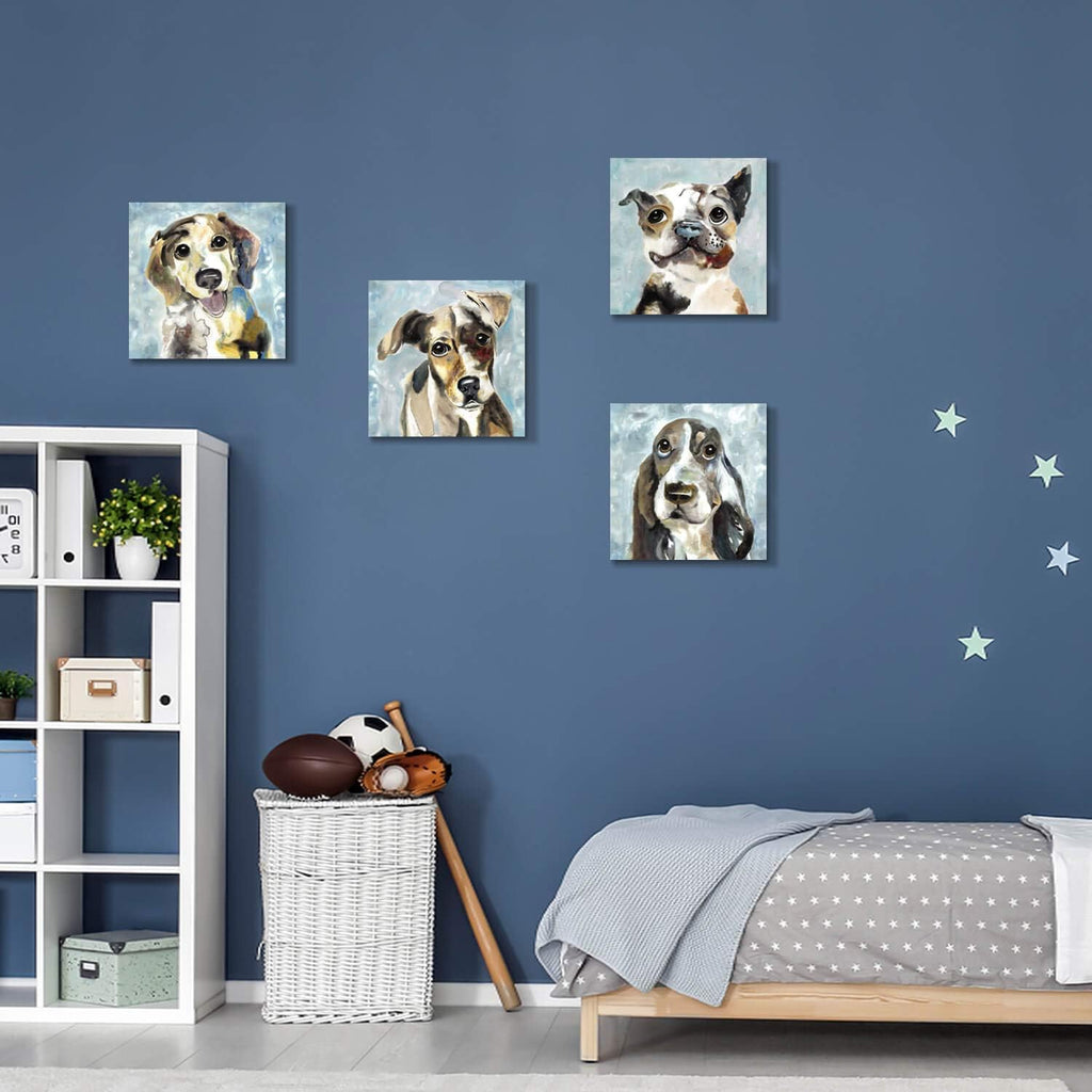 Abstract Dog Canvas Print 16'' x 16'' 4 Panels F37281