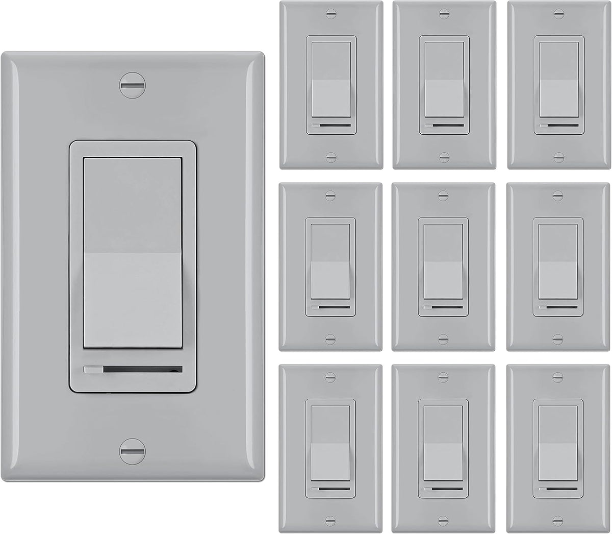 [10 Pack] White Dimmer Light Switch N946