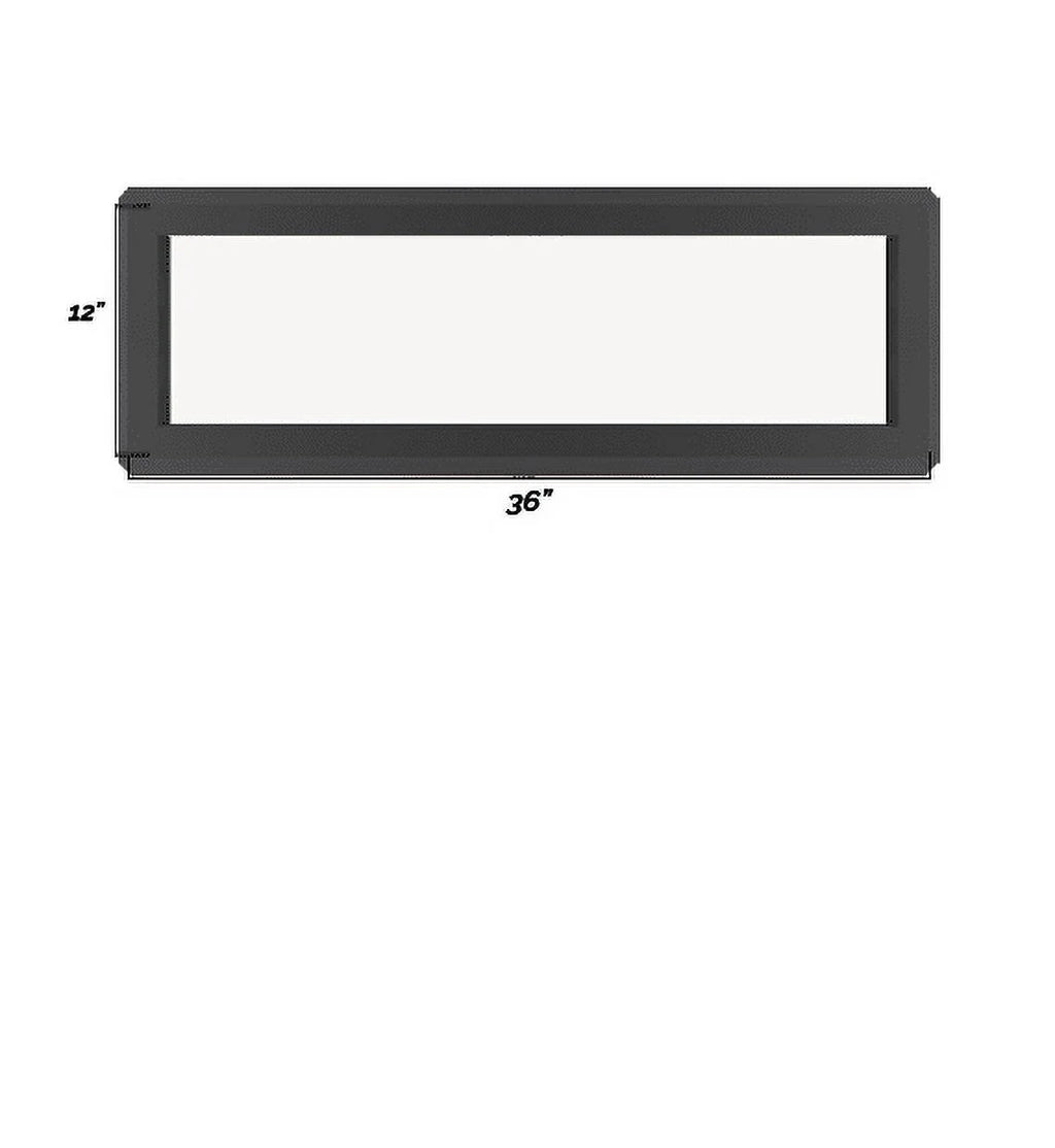 Black Vinyl Transom Window 36" x 12" Low-E Tempered Glass Argon Gas Window Z114