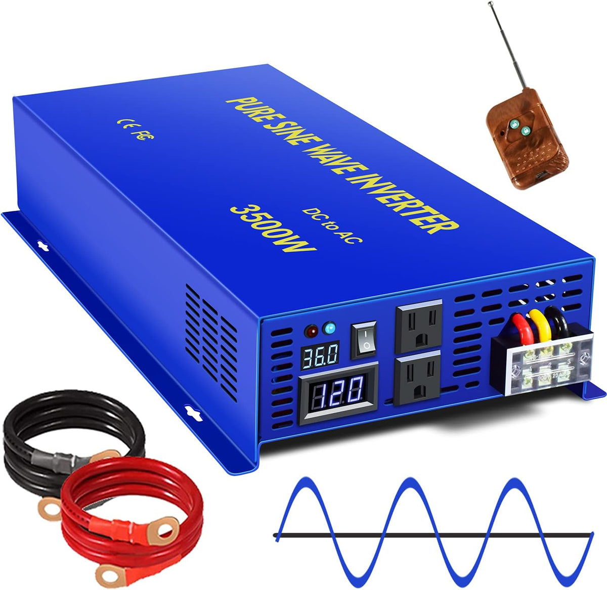 3500W Pure Sine Wave Inverter 36V DC to 120V AC L853644
