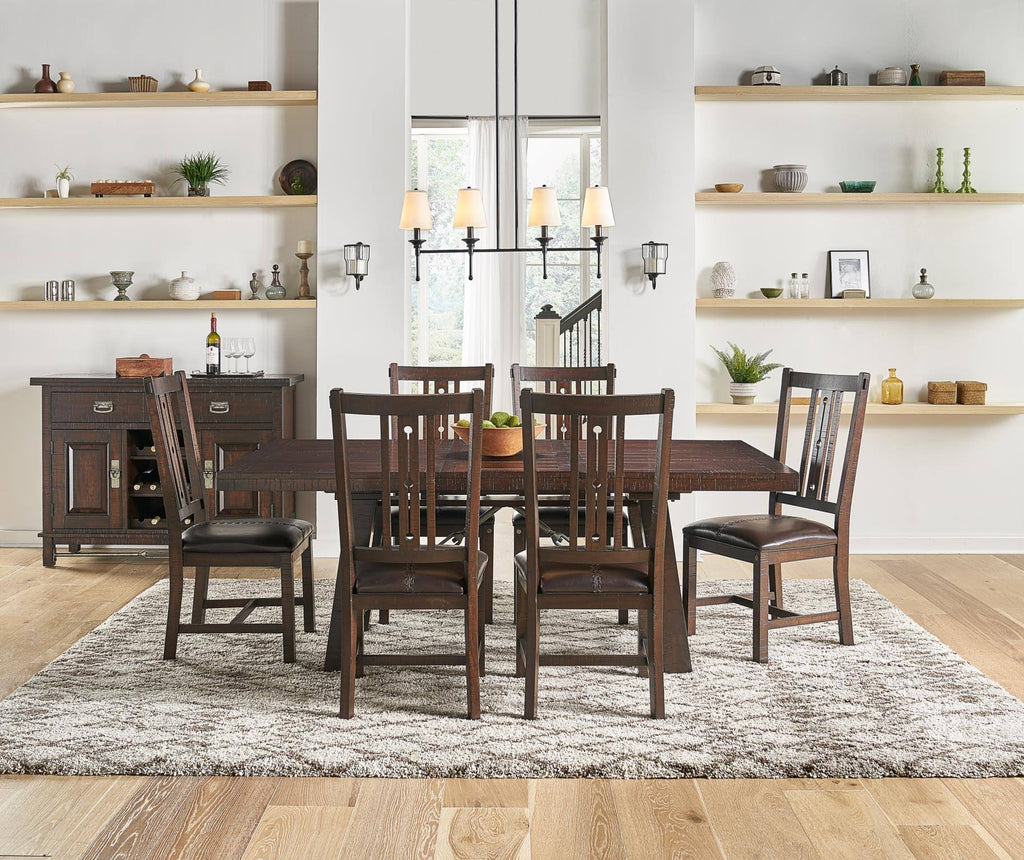 Rustic Mahogany Trestle Table V1067