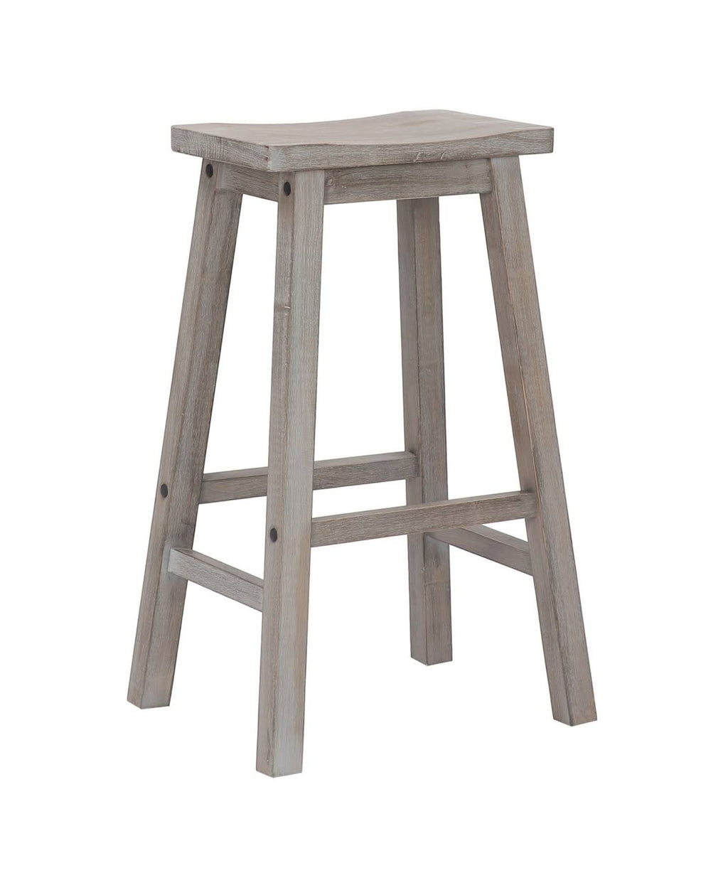 Solid Wood Saddle Counter Stool Open Gray A684