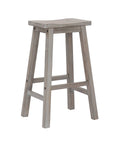 Solid Wood Saddle Counter Stool Open Gray A684