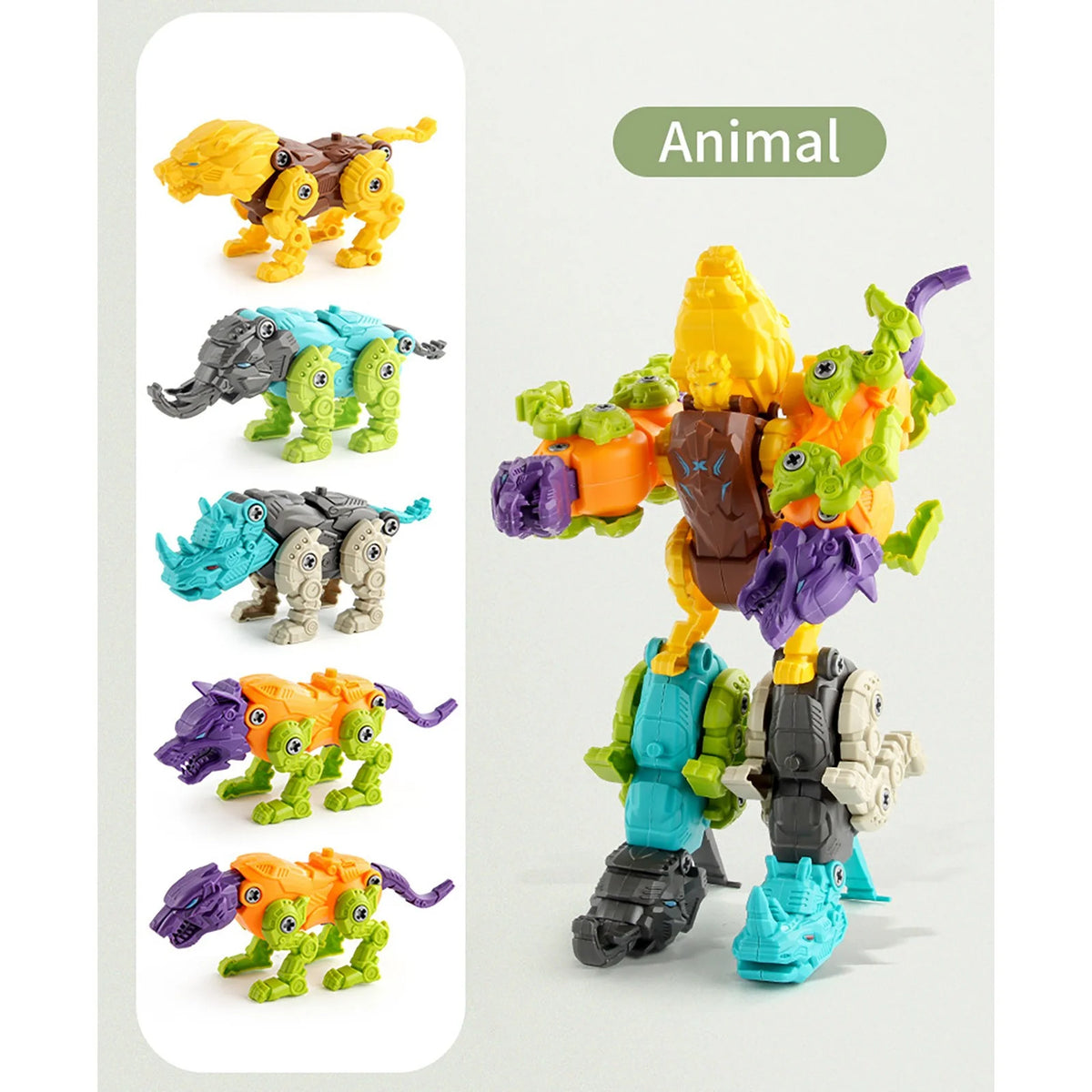 Take Animals Toys Learning Educational Toy Building Sets With Manual Drill And 5 Animals M211044