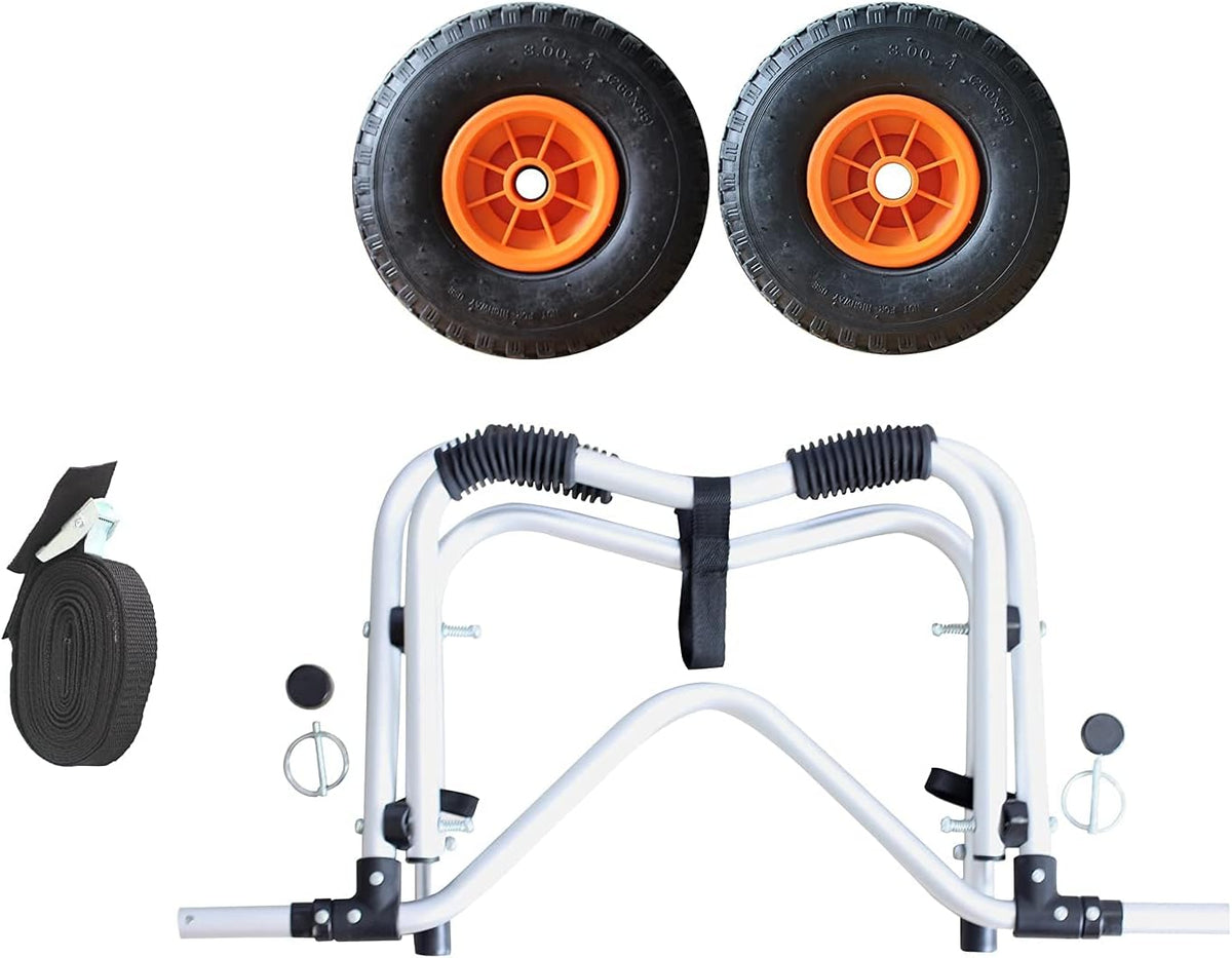 Kayak Cart Canoe Carrier Trolley with 10FT Strap and Inflatable Tires, Pack of 2 V517