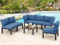 7 Pieces Metal Patio Furniture Set with Cushions and Table S890930