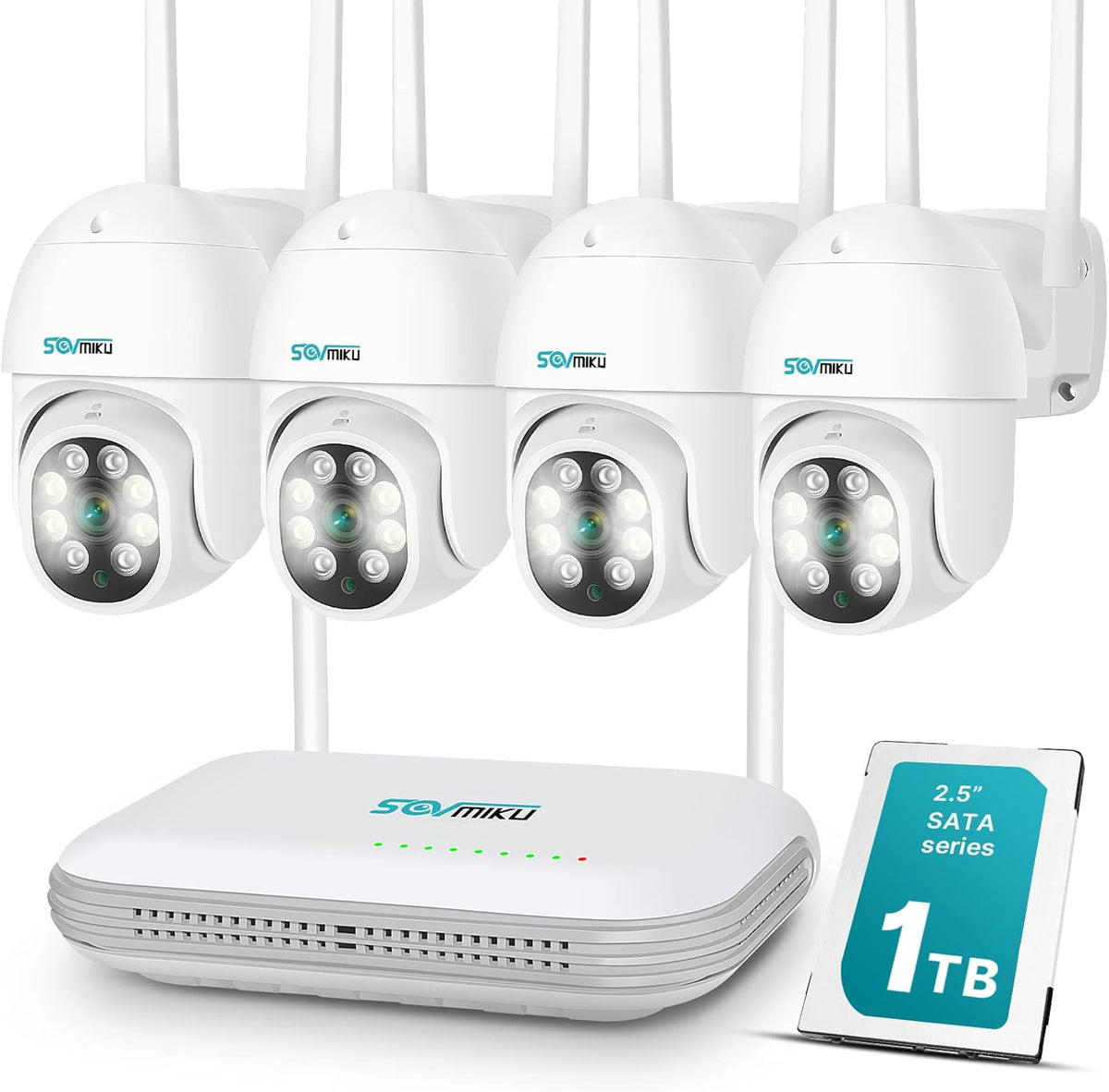3MP WiFi Security Camera System with 8Ch NVR 1TB HDD D77140