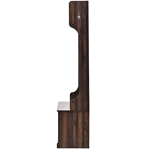 White Hall Tree with Storage Bench and 6 Hooks P6871