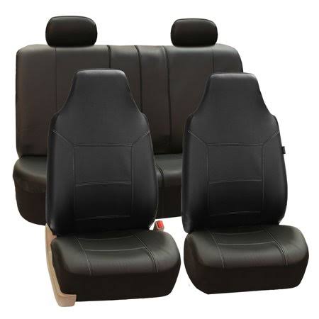 Black PU Leather Full Set Car Seat Covers P61711