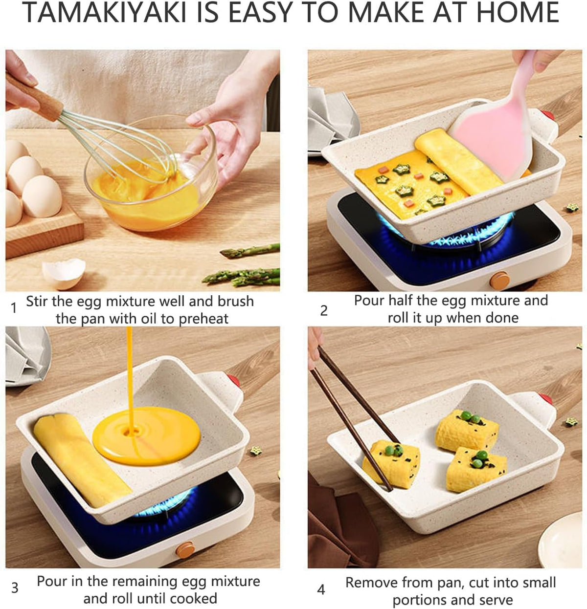 White Non Stick Rectangle Tamagoyaki Pan 6 X 7 Inch M46966