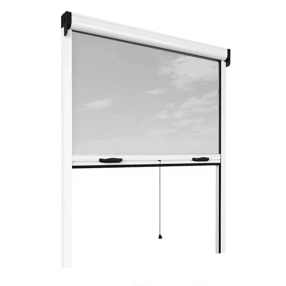 White Aluminum Fiberglass Retractable Bug Screen J3679