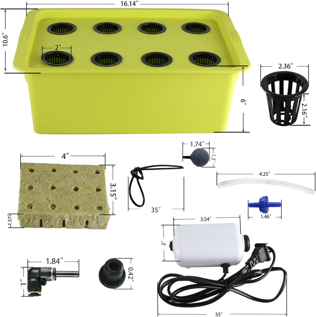 Medium Size 6 Plant Sites Hydroponic System Growing Kit with Air Pump E57572