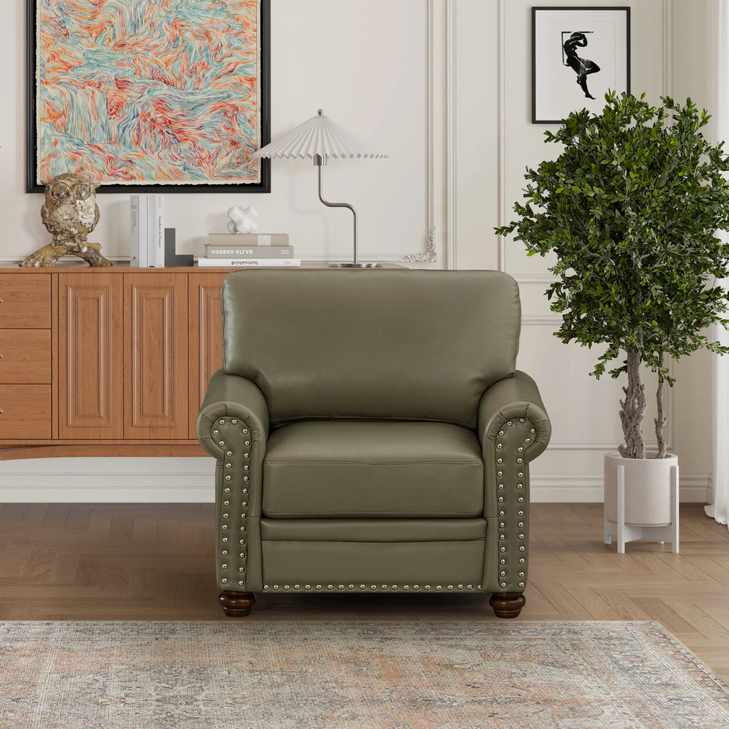Grey Faux Leather Single Seat Sofa Chair K460