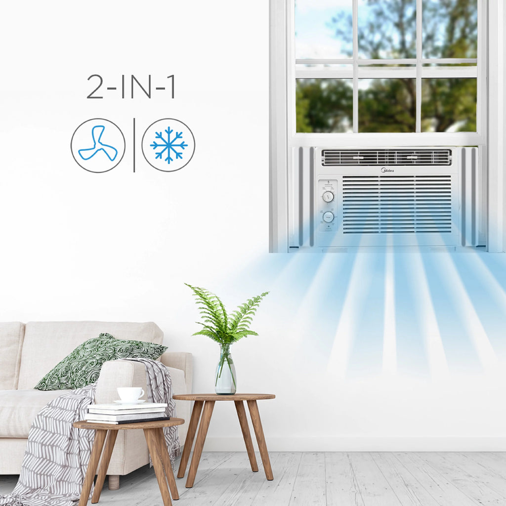 5,000 BTU 150 Sq ft Mechanical Window Air Conditioner, White U62164