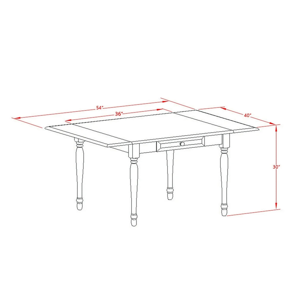 5 Pieces Solid Wood Drop Leaf Kitchen Table Set H83753