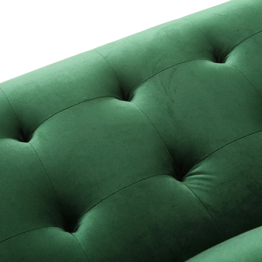 Modern Glam Velvet Tufted 3 Seater Sofa with Accent Pillows S761168