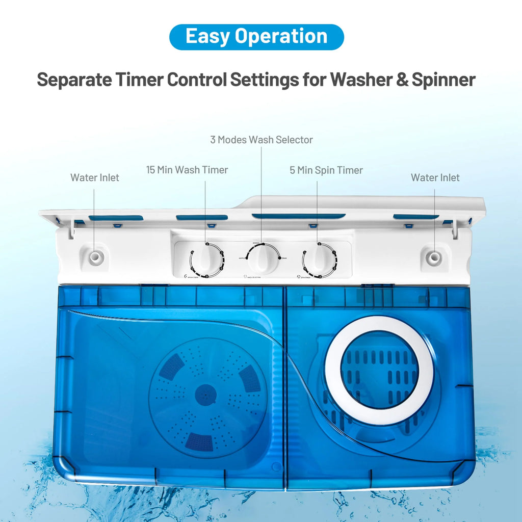 Portable Semi-automatic Washing Machine Blue H680931