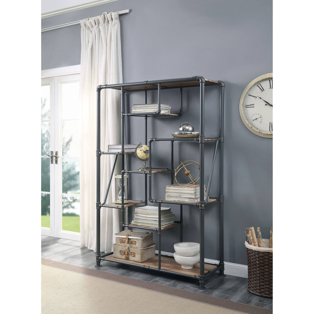 Antique Oak and Sandy Gray Book Shelf J734