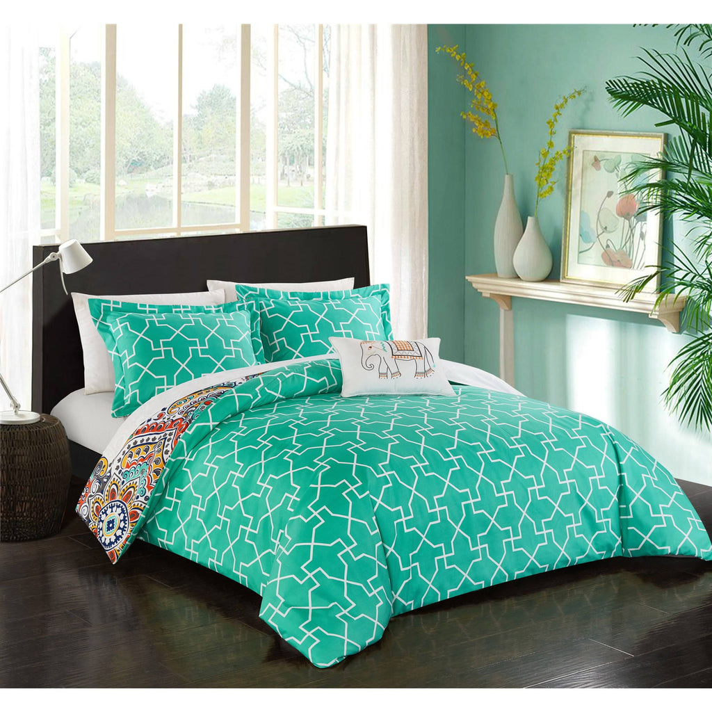Aqua King Reversible Duvet Cover Set L63818