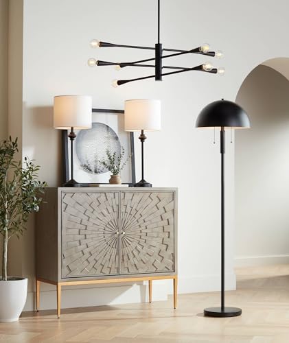 Set of 2 Black Metal Table Lamps V8575