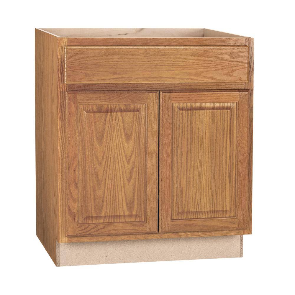 Medium Oak Assembled Sink Base Kitchen Cabinet S702667