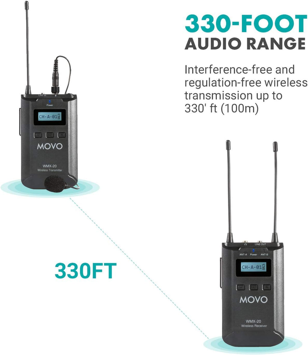48-Channel UHF Wireless Lavalier Microphone System with 1 Receiver, 1 Transmitter, and 1 Lapel Microphone M57708