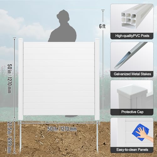 50" W x 50" H 2-Panel Vinyl Privacy Fence G738345