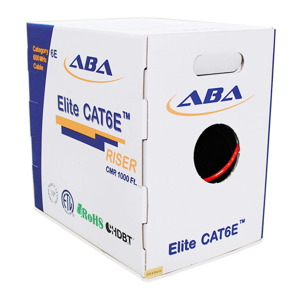 Black 1000ft Cat6 CMR Riser Ethernet Cable P3851