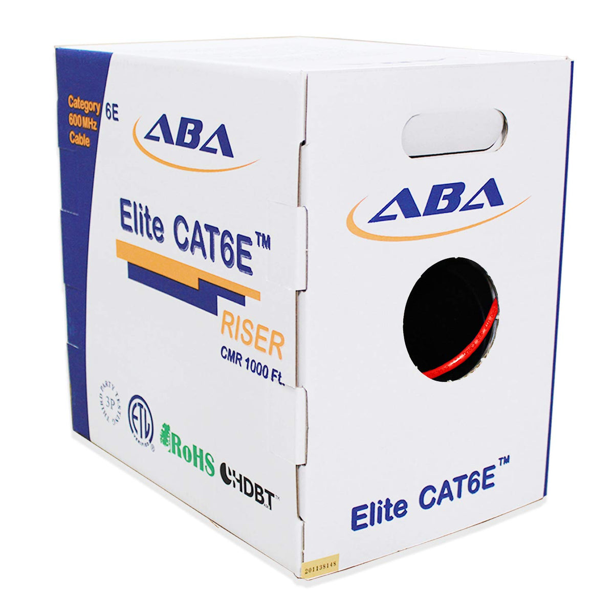 Black 1000ft Cat6 CMR Riser Ethernet Cable P3851