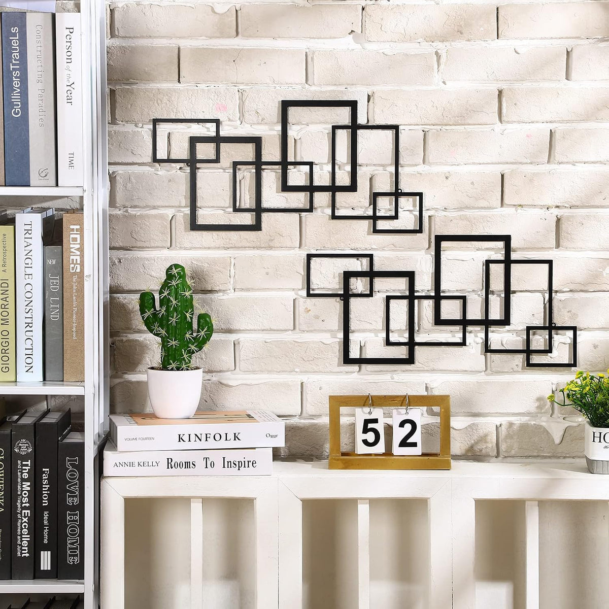 2 Pcs Black Metal Wall Art B8235