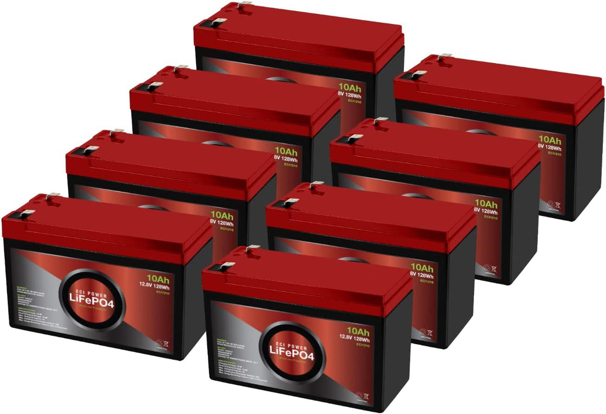 2 Pack 12V 10Ah Lithium LiFePO4 Deep Cycle Rechargeable Battery S5486