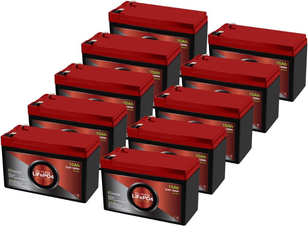 2 Pack 12V 10Ah Lithium LiFePO4 Deep Cycle Rechargeable Battery S5486