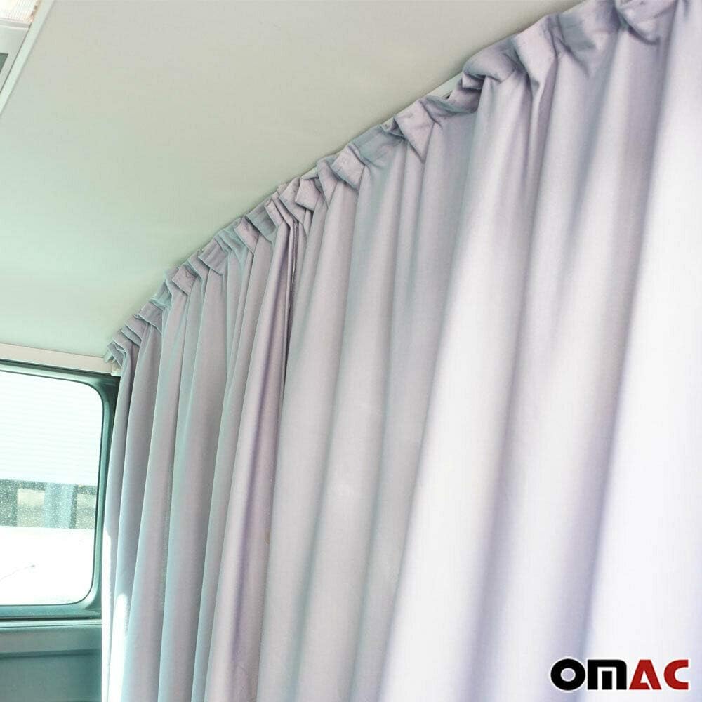 Grey Van Divider Curtains Sunshade Blinds Kit 2 pcs. Curtains 1pcs. Profiles Screws R7261