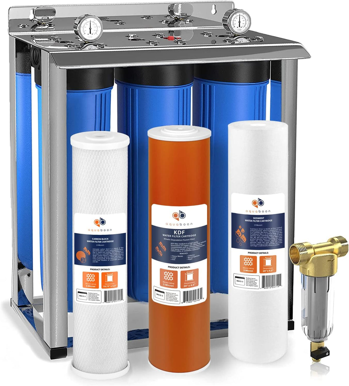 20 Whole House Blue Filtration System with Pressure Gauges V513