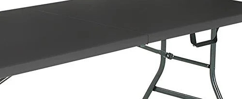 Black 6 Foot x 30 Inch Fold-in-Half Folding Table Q664798