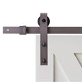 96 in. Antique Bronze Sliding Door Track and Hardware Set V286