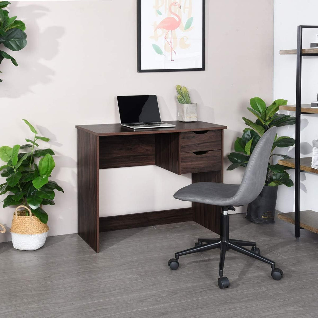 Computer Desk with Drawer 35.4 in Small Wood Desk X7879