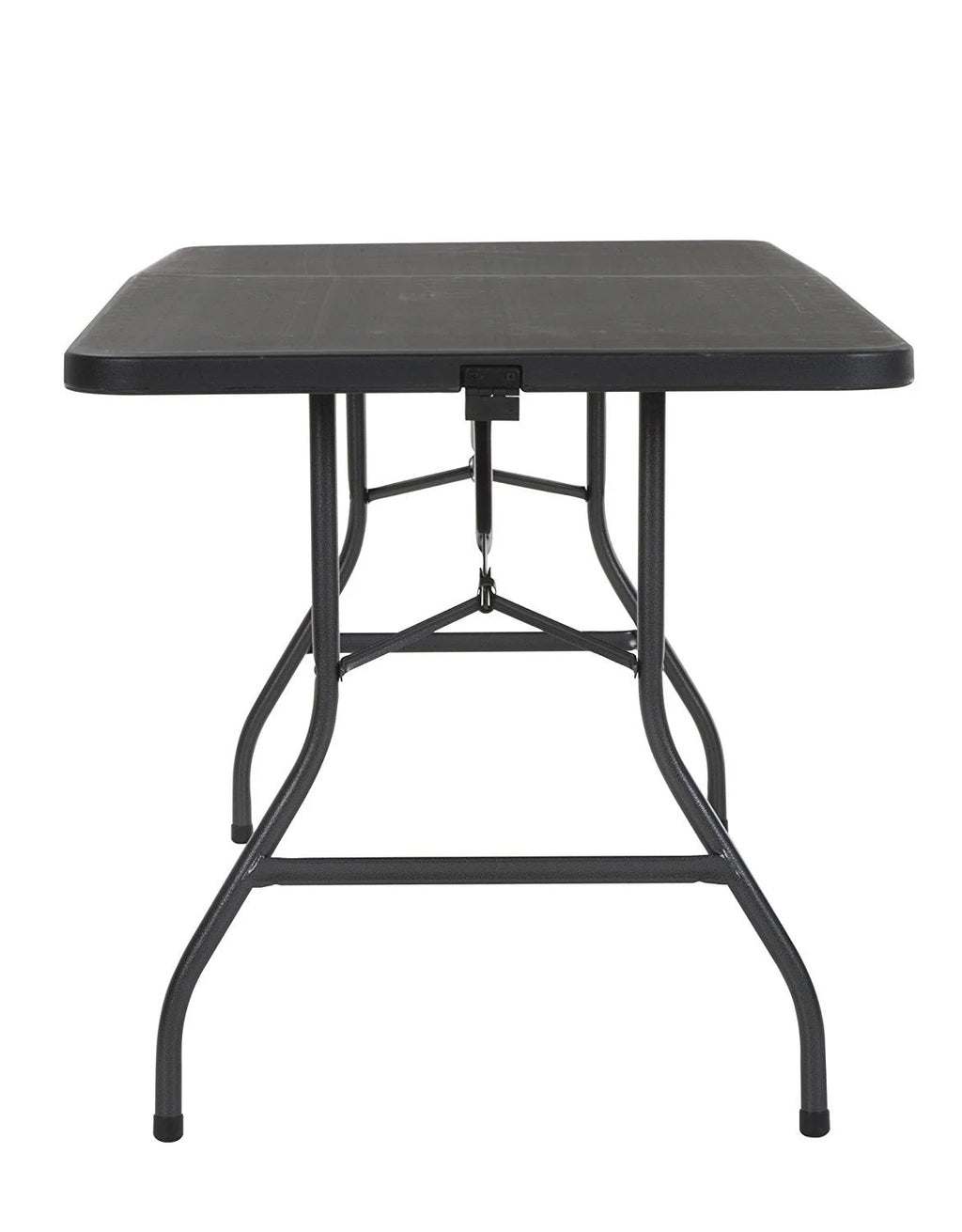 Black 6 Foot x 30 Inch Fold-in-Half Folding Table Q664798