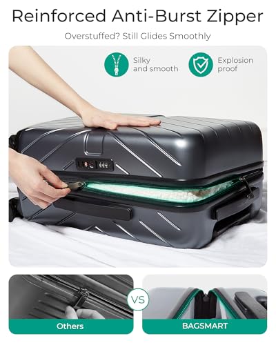 Black 20 inch Polycarbonate Hardside Carry On Luggage M9943