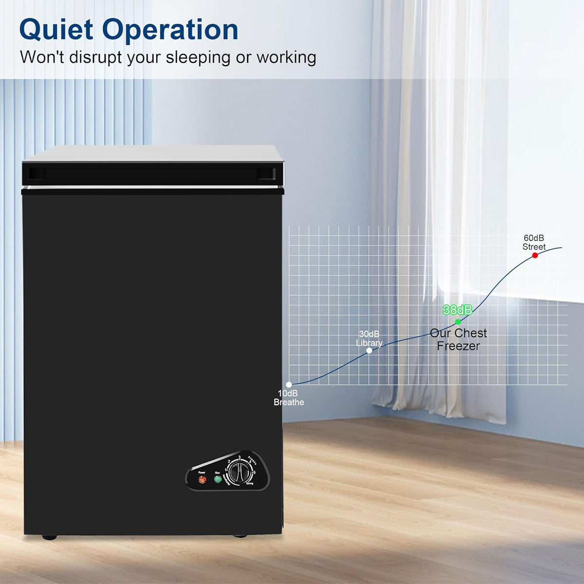Compact Chest Freezer 4.0 cu ft with Removable Basket F650