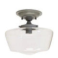 1 Light Gray Clear Glass Semi Flush Mount P5287