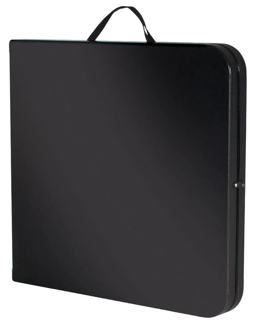 Black 6 Foot x 30 Inch Fold-in-Half Folding Table Q664798