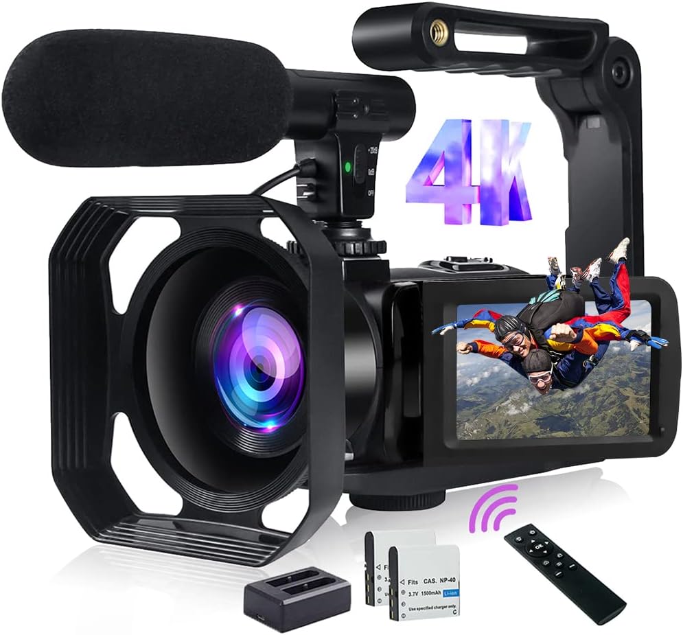 4K Video Camera Camcorder with Microphone and Touch Screen M185547