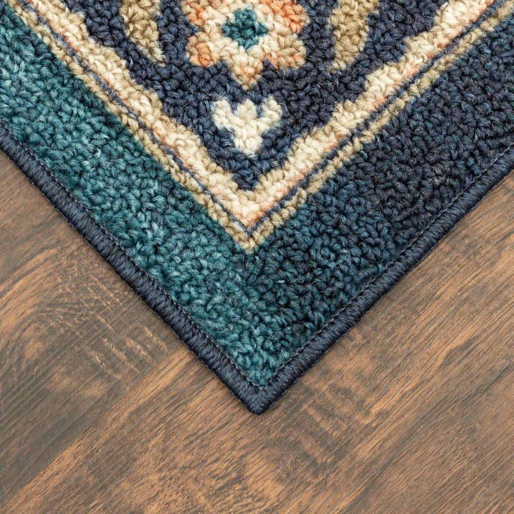 Teal Blue Print Indoor Area Rug, 7' x 10' G78795