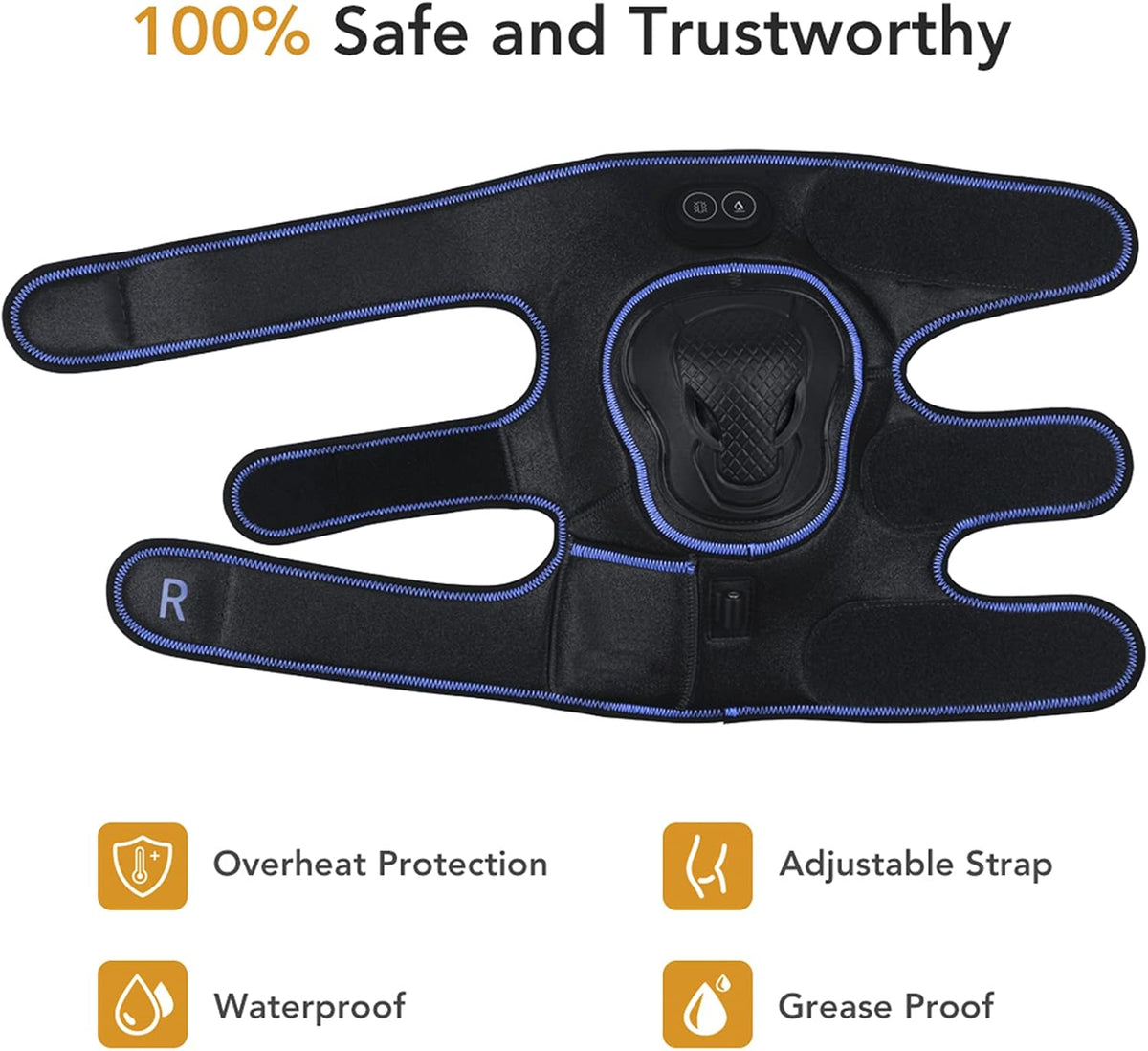 Heated Knee Massager Knee Brace Wrap 1 Pair D4802