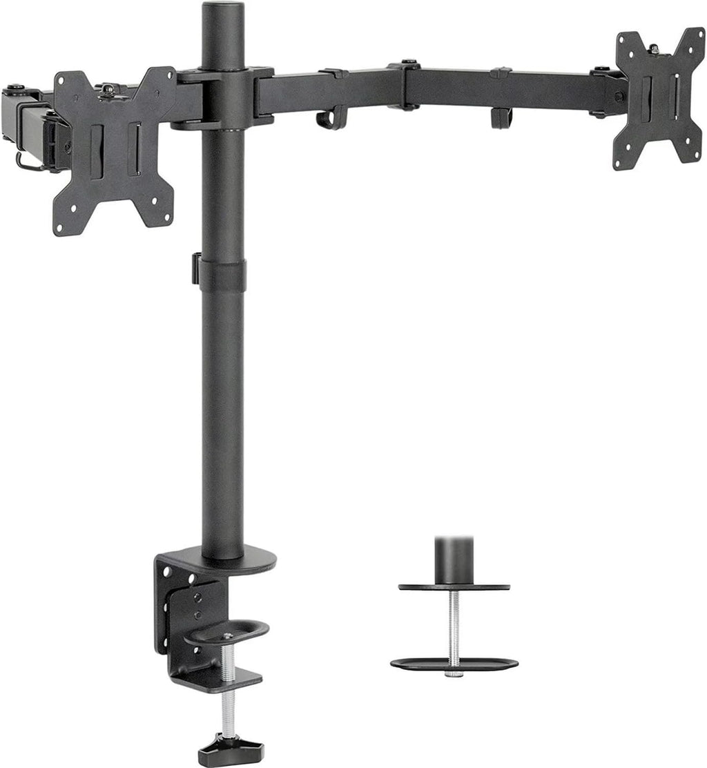 32-inch Curved 4K UHD IPS LCD Monitor, 2-Pack Bundle with Desk Mount Dual Monitor Stand W7654