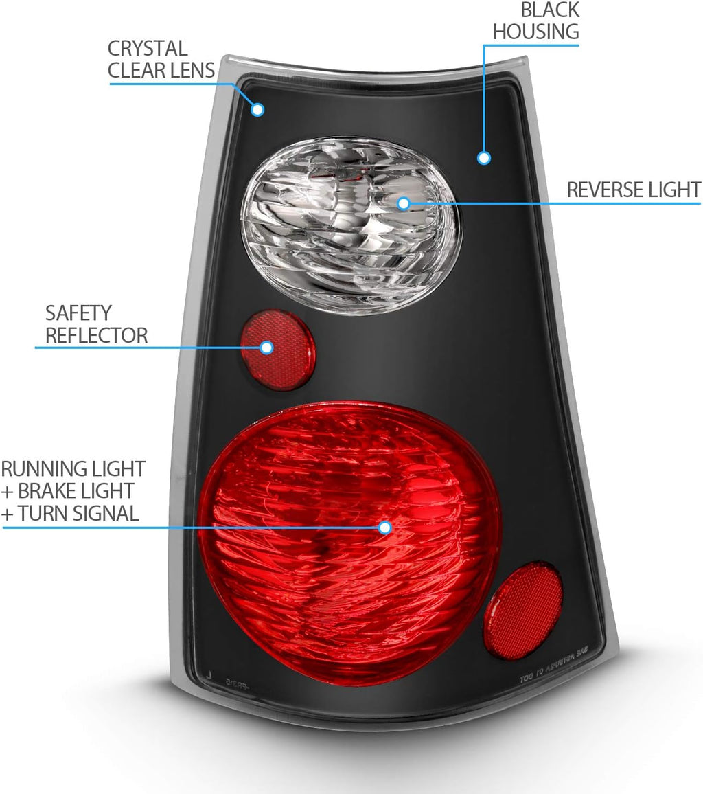 Black Replacement Brake Tail Lights Set R28565