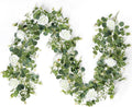 6.5ft Artificial Eucalyptus Garland with Flowers V12492