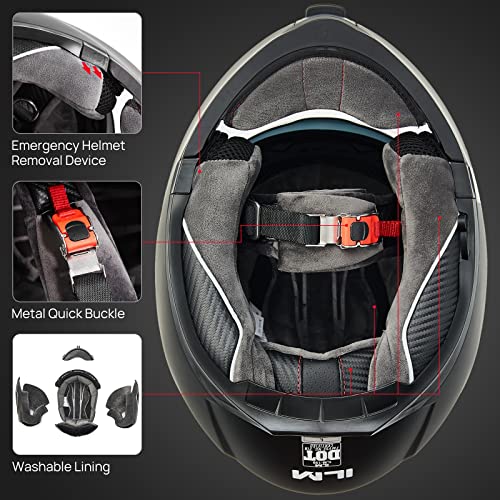 Matte Black Large Modular Full Face Motorcycle Helmet L225
